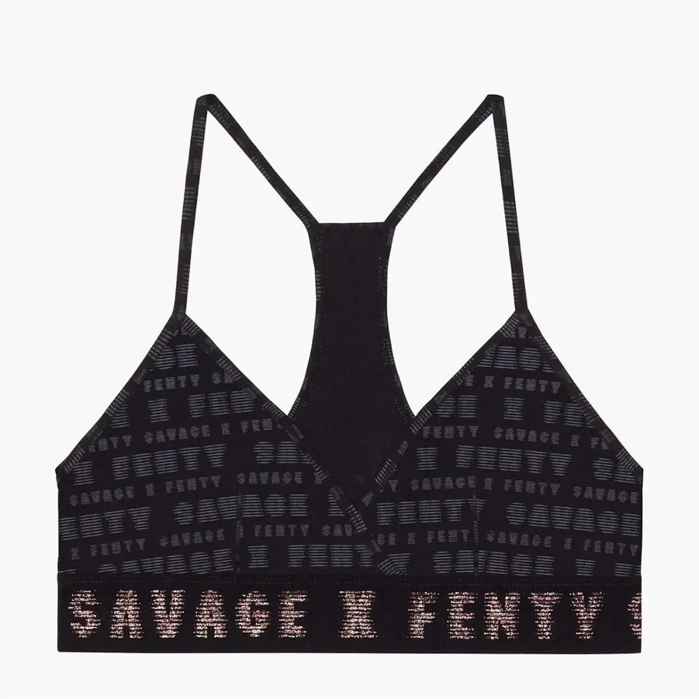 Savage X Fenty Lingerie by Rihanna Bralette Forever Savage Black Gray Signature